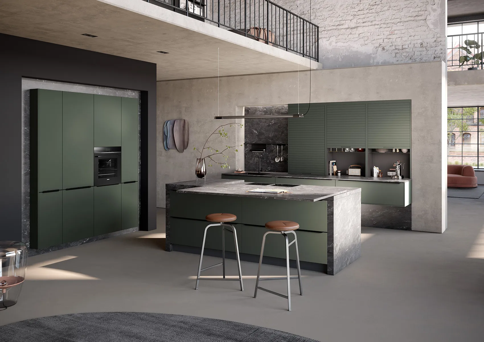 Häcker Küche mit materialbetonter Gestaltung
